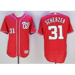 Cheap Max Scherzer Nationals Jersey From China Red 2016 FLEXBASE #31 in Men Women Youth Size