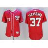 Cheap Stephen Strasburg Nationals Jersey From China Red 2016 FLEXBASE #37 in Men Women Youth Size