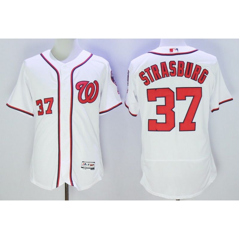 Cheap Stephen Strasburg Nationals Jersey From China White 2016 FLEXBASE #37 in Men Women Youth Size