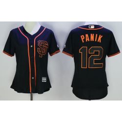 Cheap Joe Panik Giants Women Jersey From China Black SF #12