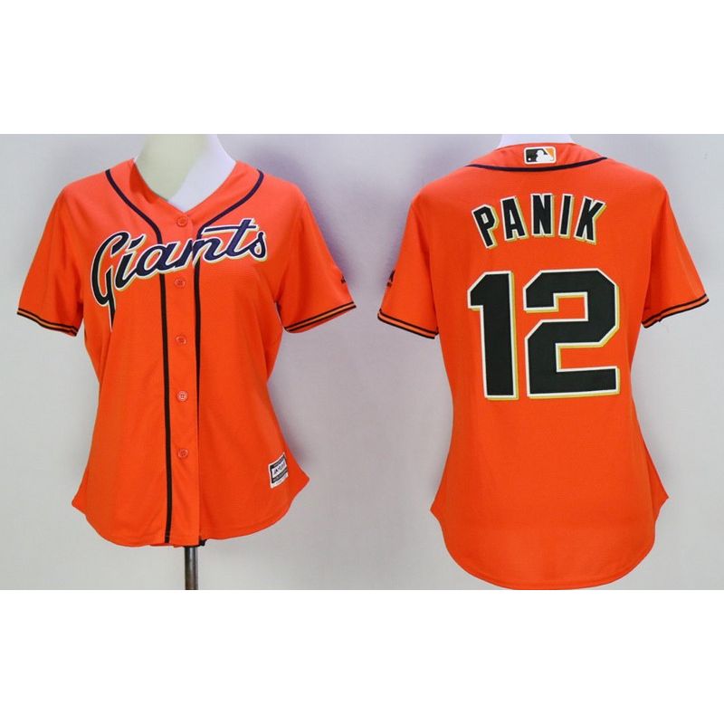 Cheap Joe Panik Giants Women Jersey From China Orange #12