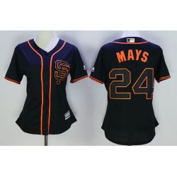 Cheap Willie Mays Giants Women Jersey From China Black SF #24