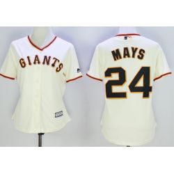 Cheap Willie Mays Giants Women Jersey From China Cream #24