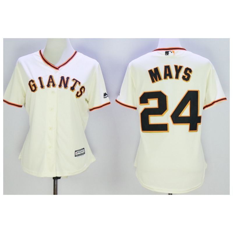 Cheap Willie Mays Giants Women Jersey From China Cream #24