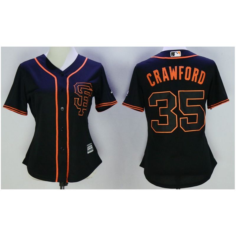 Cheap Brandon Crawford Giants Women Jersey From China Black SF #35