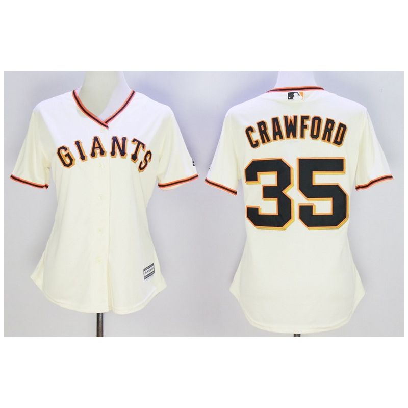 Cheap Brandon Crawford Giants Women Jersey From China Cream #35