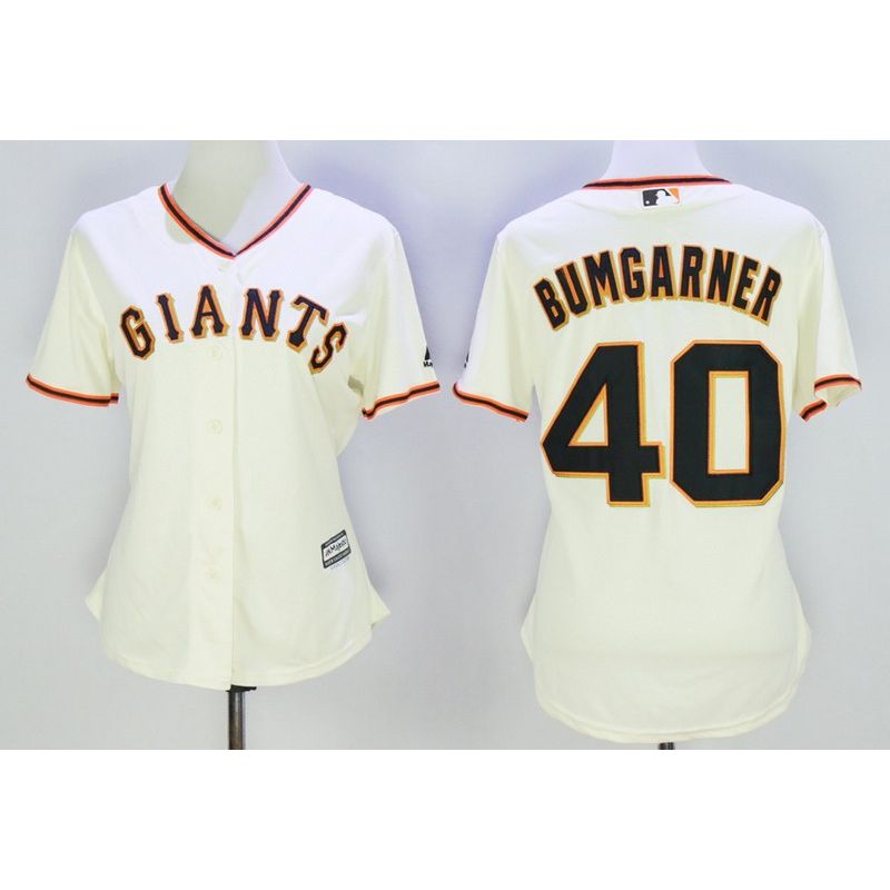 Cheap Madison Bumgarner Giants Women Jersey From China Cream #40