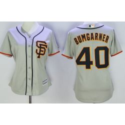 Cheap Madison Bumgarner Giants Women Jersey From China Grey SF #40