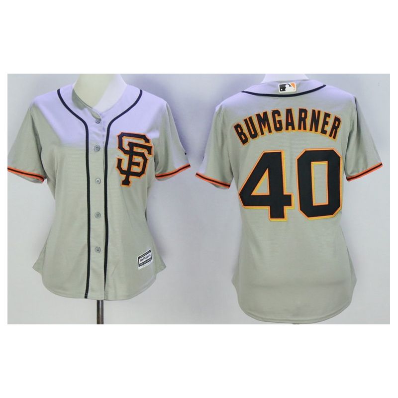 Cheap Madison Bumgarner Giants Women Jersey From China Grey SF #40