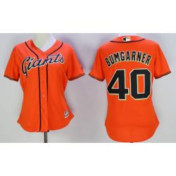 Cheap Madison Bumgarner Giants Women Jersey From China Orange #40