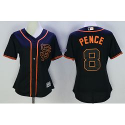 Cheap Hunter Pence Giants Women Jersey From China Black SF #8