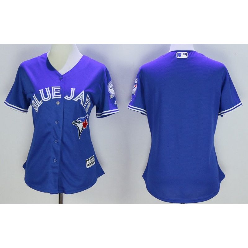 Cheap Blue Jays Women Jersey From China Blue 40 anniversary Blank