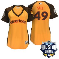 Cheap Chris Sale White Sox Jersey From China Yellow 2016 ALL STAR #49 in Men Women Youth Size