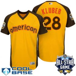 Cheap Corey Kluber Indians Jersey From China Yellow 2016 ALL STAR #28 in Men Women Youth Size
