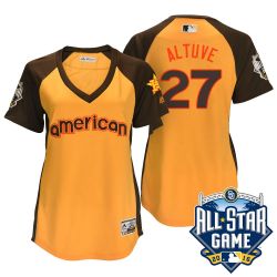 Cheap Jose Altuve Astros Jersey From China Yellow 2016 ALL STAR #27 in Men Women Youth Size