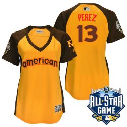 Cheap Salvador Perez Royals Jersey From China Yellow 2016 ALL STAR #13 in Men Women Youth Size