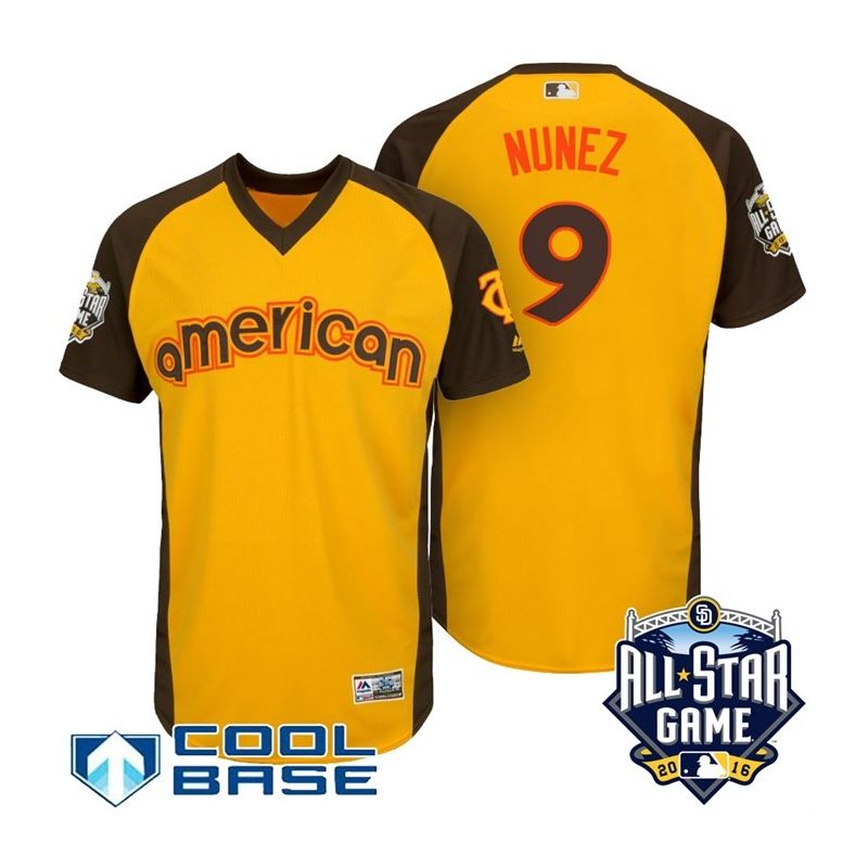 Cheap Eduardo Nunez Twins Jersey From China Yellow 2016 ALL STAR #9 in Men Women Youth Size