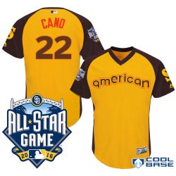 Cheap Robinson Cano Mariners Jersey From China Yellow 2016 ALL STAR #22 in Men Women Youth Size