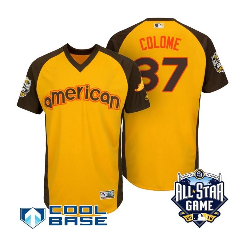 Cheap Alex Colome Rays Jersey From China Yellow 2016 ALL STAR #37 in Men Women Youth Size