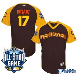 Cheap Kris Bryant Cubs Jersey From China Brown 2016 ALL STAR #17 in Men Women Youth Size