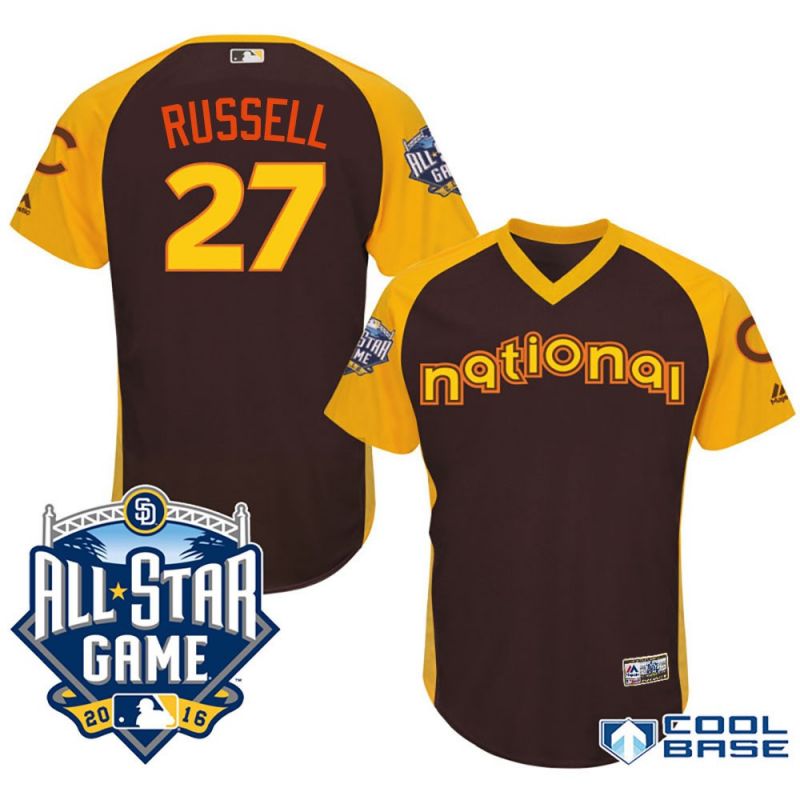 Cheap Addison Russell Cubs Jersey From China Brown 2016 ALL STAR #27 in Men Women Youth Size