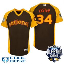 Cheap Jon Lester Cubs Jersey From China Brown 2016 ALL STAR #34 in Men Women Youth Size