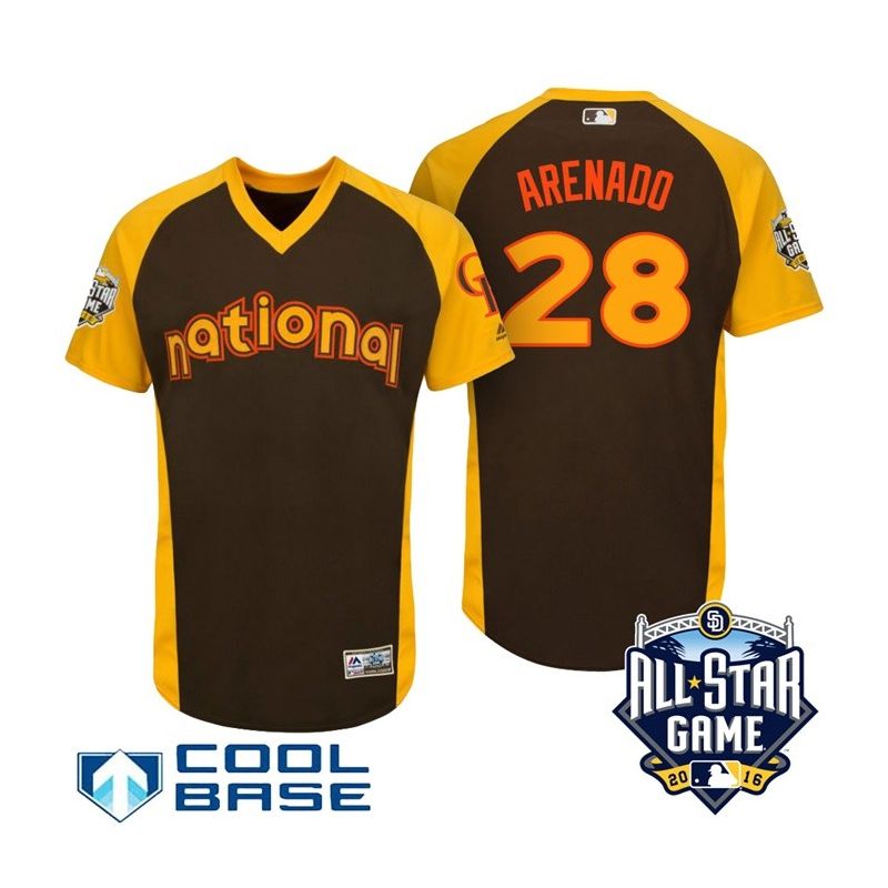 Cheap Nolan Arenado Rockies Jersey From China Brown 2016 ALL STAR #28 in Men Women Youth Size