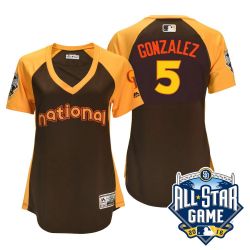 Cheap Carlos Gonzalez Rockies Jersey From China Brown 2016 ALL STAR #5 in Men Women Youth Size