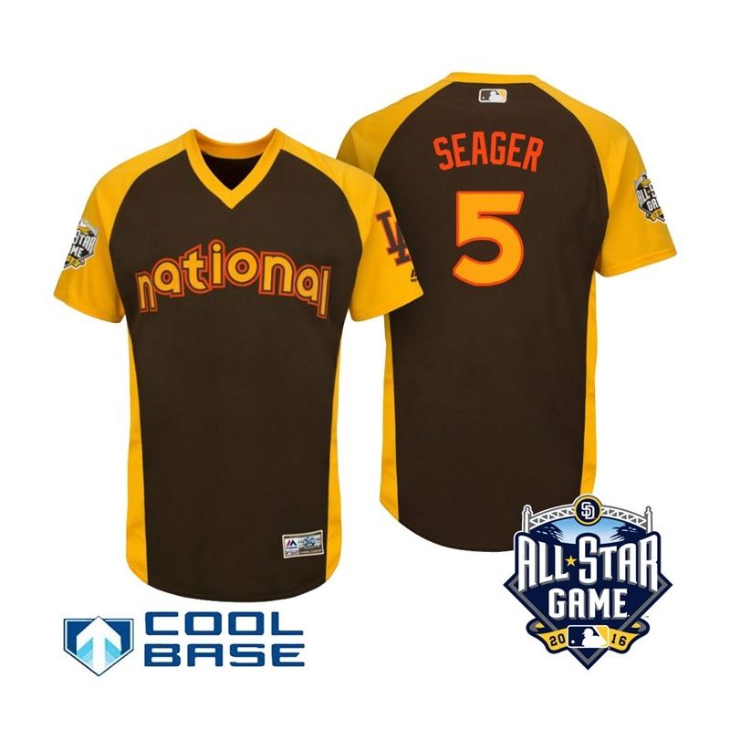 Cheap Corey Seager Dodgers Jersey From China Brown 2016 ALL STAR #5 in Men Women Youth Size