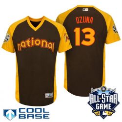 Cheap Marcell Ozuna Marlins Jersey From China Brown 2016 ALL STAR #13 in Men Women Youth Size