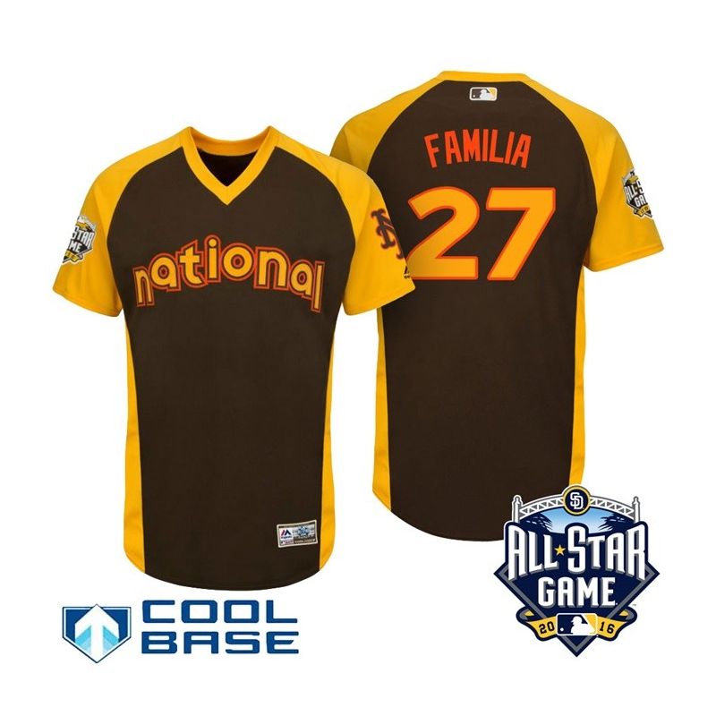 Cheap Jeurys Familia Mets Jersey From China Brown 2016 ALL STAR #27 in Men Women Youth Size