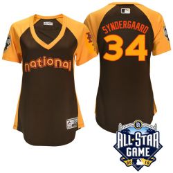 Cheap Noah Syndergaard Mets Jersey From China Brown 2016 ALL STAR #34 in Men Women Youth Size