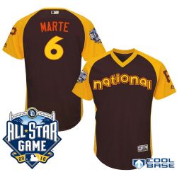 Cheap Starling Marte Pirates Jersey From China Brown 2016 ALL STAR #6 in Men Women Youth Size