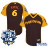 Cheap Starling Marte Pirates Jersey From China Brown 2016 ALL STAR #6 in Men Women Youth Size