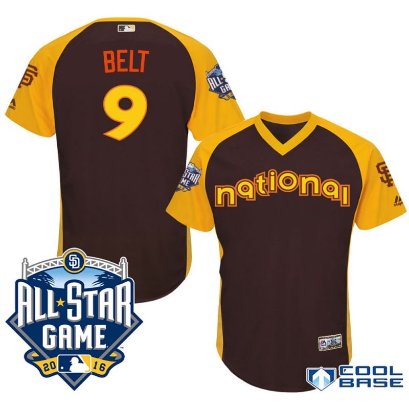 Cheap Brandon Belt Giants Jersey From China Brown 2016 ALL STAR #9 in Men Women Youth Size