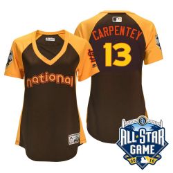 Cheap Matt Carpenter Cardinals Jersey From China Brown 2016 ALL STAR #13 in Men Women Youth Size