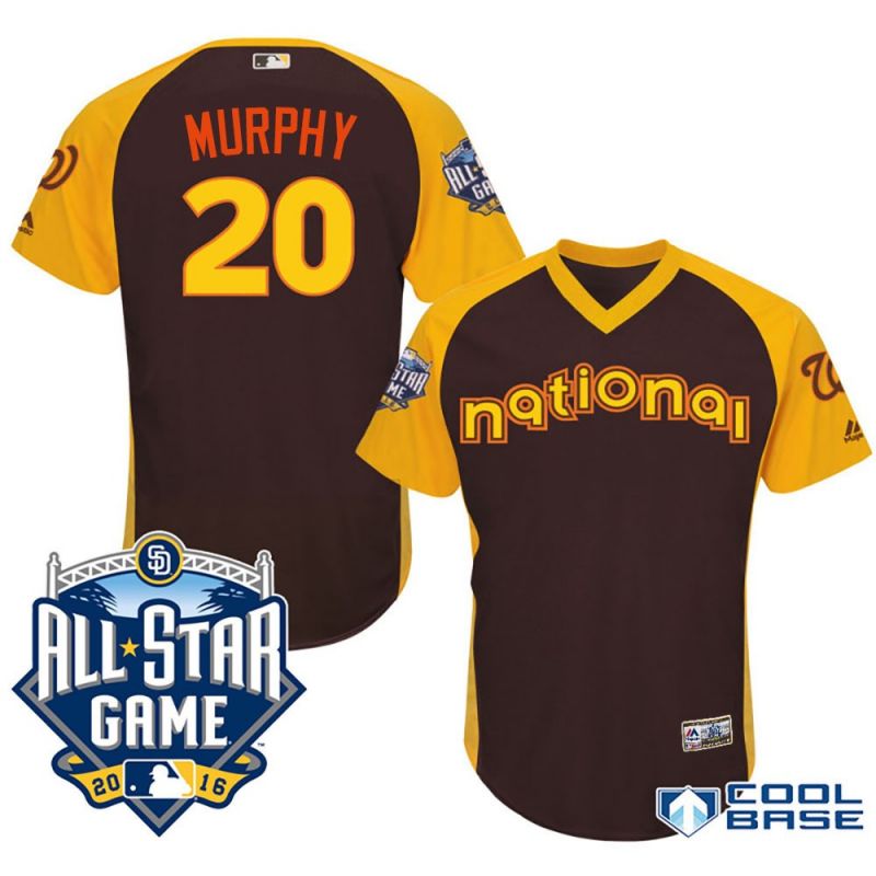 Cheap Daniel Murphy Nationals Jersey From China Brown 2016 ALL STAR #20 in Men Women Youth Size