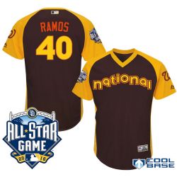 Cheap Wilson Ramos Nationals Jersey From China Brown 2016 ALL STAR #40 in Men Women Youth Size