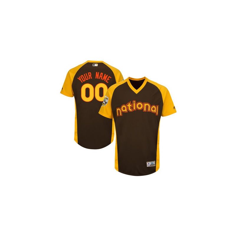 Cheap Custom 2016 MLB ALL STAR Jersey Yellow American League OR Brown National League in Men Women Youth Size