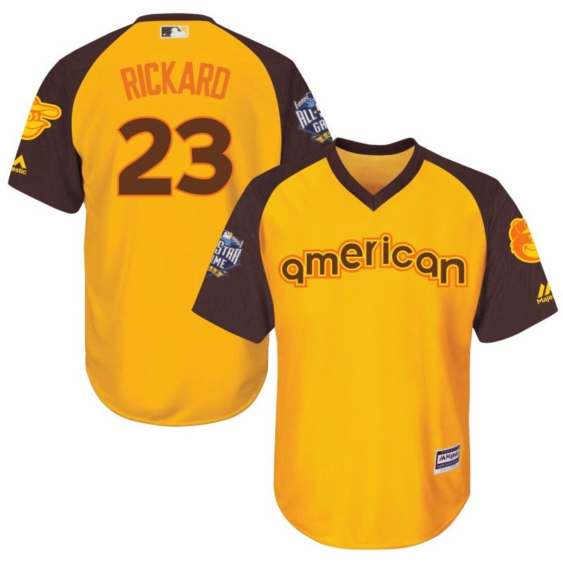 Cheap Joey Rickard Orioles Jersey From China Yellow 2016 ALL STAR #23 in Men Women Youth Size