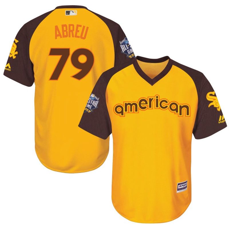 Cheap Jose Abreu White Sox Jersey From China Yellow 2016 ALL STAR #79 in Men Women Youth Size