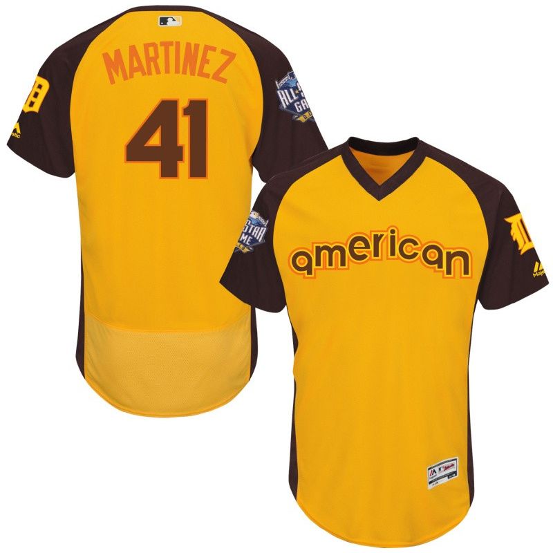 Cheap Victor Martinez Tigers Jersey From China Yellow 2016 ALL STAR #41 in Men Women Youth Size