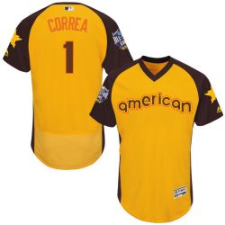 Cheap Rookie Correa Astros Jersey From China Yellow 2016 ALL STAR #1 in Men Women Youth Size