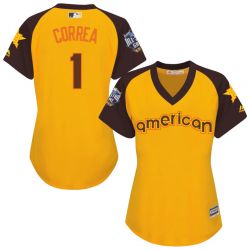 Cheap Rookie Correa Astros Jersey From China Yellow 2016 ALL STAR #1 in Men Women Youth Size