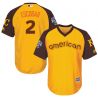 Cheap Alcides Escobar Royals Jersey From China Yellow 2016 ALL STAR #2 in Men Women Youth Size