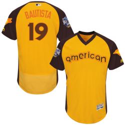 Cheap Jose Bautista Blue Jays Jersey From China Yellow 2016 ALL STAR #19 in Men Women Youth Size