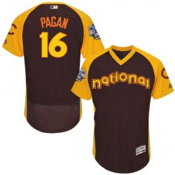 Cheap Angel Pagan Cubs Jersey From China Brown 2016 ALL STAR #16 in Men Women Youth Size