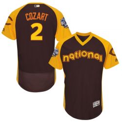 Cheap Zack Cozart Reds Jersey From China Brown 2016 ALL STAR #2 in Men Women Youth Size