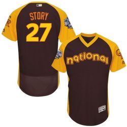 Cheap Trevor Story Rockies Jersey From China Brown 2016 ALL STAR #27 in Men Women Youth Size