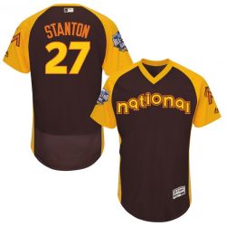 Cheap Giancarlo Stanton Marlins Jersey From China Brown 2016 ALL STAR #27 in Men Women Youth Size